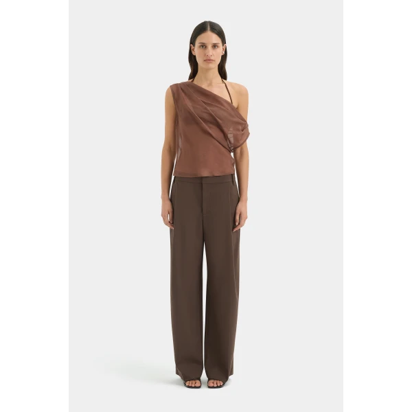 SIR the Label Strobe Cowl Top in Chestnut | Tops | Coveti