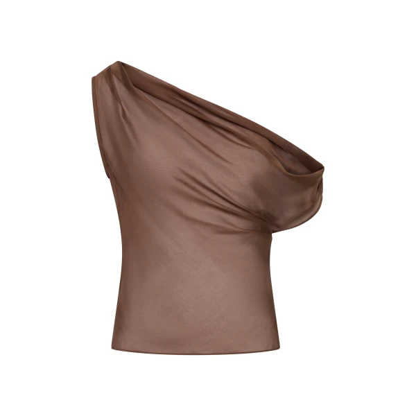 SIR the Label Strobe Cowl Top in Chestnut | Tops | Coveti