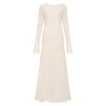 SIR the Label Strobe Long Sleeve Dress in Bone | Maxi Dresses | Coveti