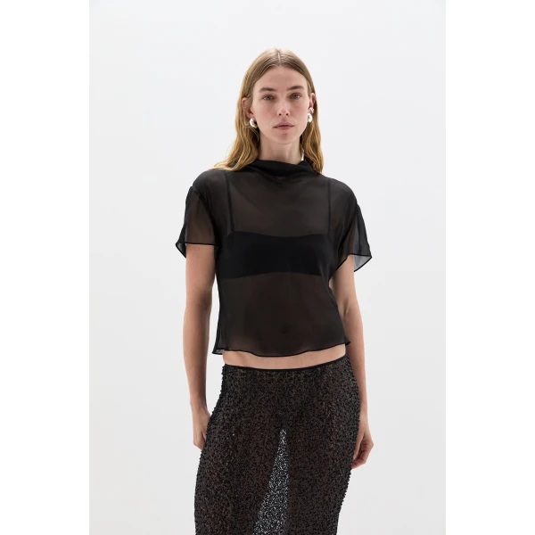 SIR the Label Strobe Top in Black | Tops | Coveti