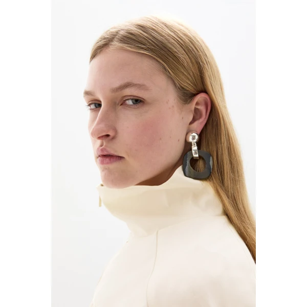 SIR the Label Suni Abstract Earring in Silver | Earrings | Coveti