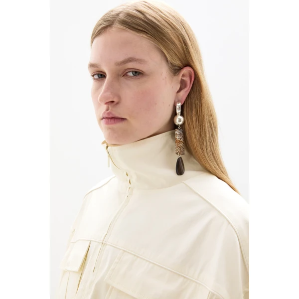SIR the Label Suni Long Drop Earring in Silver | Earrings | Coveti