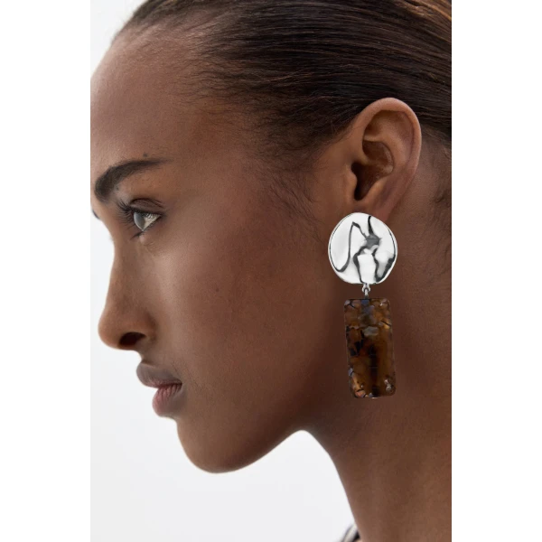 SIR the Label Suni Stacked Earring in Silver | Earrings | Coveti