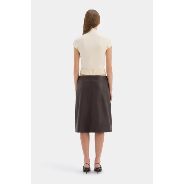 SIR the Label Tomi Wrap Midi Skirt in Dark Choc | Midi Skirts | Coveti