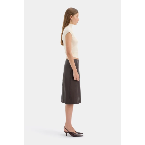 SIR the Label Tomi Wrap Midi Skirt in Dark Choc | Midi Skirts | Coveti