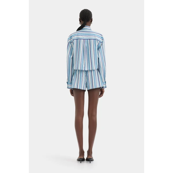 SIR the Label Vester Mini Short in Blue Stripe | Shorts | Coveti