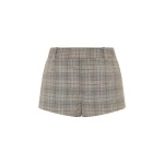 SIR the Label Viona Mini Short in Peach Check | Shorts | Coveti