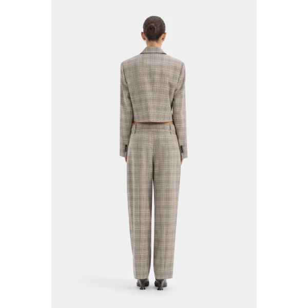 SIR the Label Viona Short Blazer in Peach Check | Blazers | Coveti