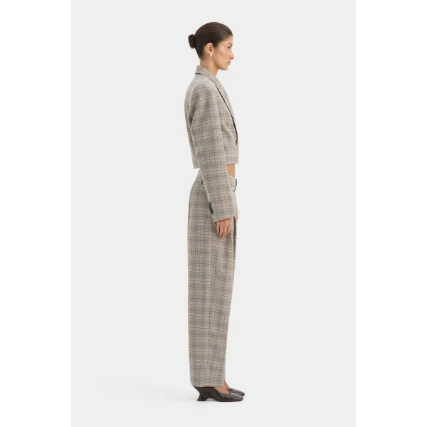 SIR the Label Viona Short Blazer in Peach Check | Blazers | Coveti