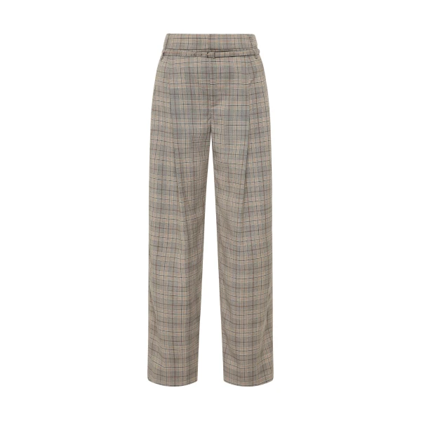 Viona Tailored Pant in Peach Check