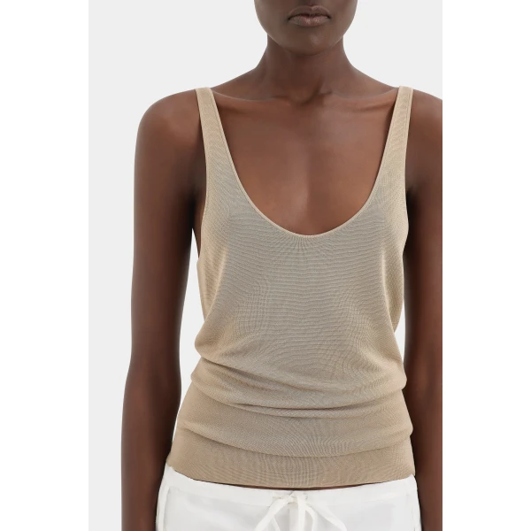 SIR the Label Viroa Cami in Beige Metallic | Camisoles | Coveti