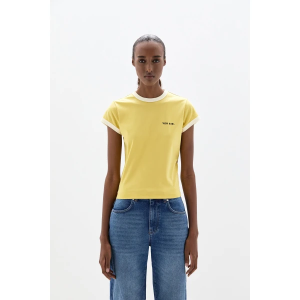 SIR the Label Yes SIR. Fitted Tee in Yellow | T-shirts | Coveti