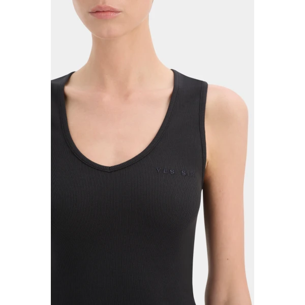 SIR the Label Yes SIR. Ribbed Tank in Black | Sleeveless | Coveti