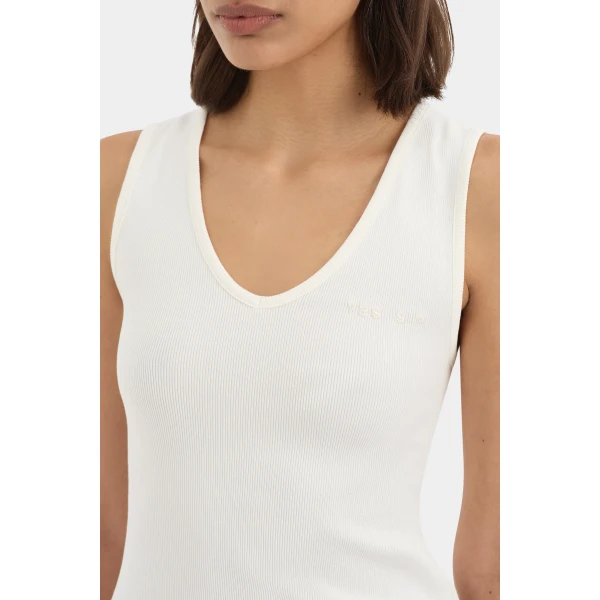 SIR the Label Yes SIR. Ribbed Tank in Ivory | Sleeveless | Coveti