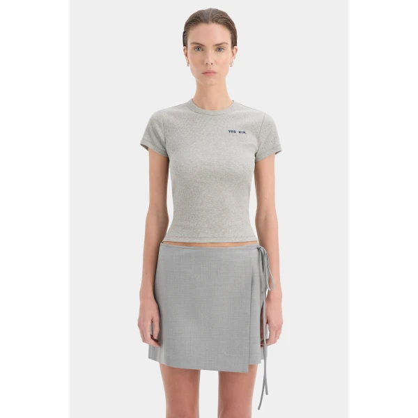 SIR the Label Yes SIR. Ribbed Tee in Grey Marle | T-shirts | Coveti