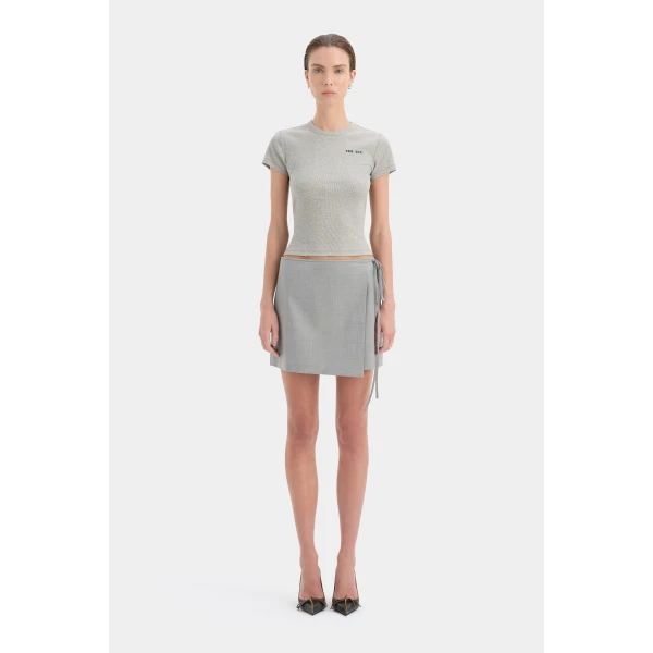 SIR the Label Yes SIR. Ribbed Tee in Grey Marle | T-shirts | Coveti