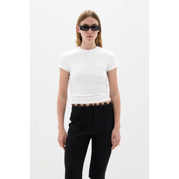 SIR the Label Yes SIR. Ribbed Tee in Ivory | T-shirts | Coveti