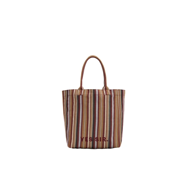 SIR the Label Yes SIR. Tote Bag in Terracotta Stripe | Totes & Top-Handle Bags | Coveti