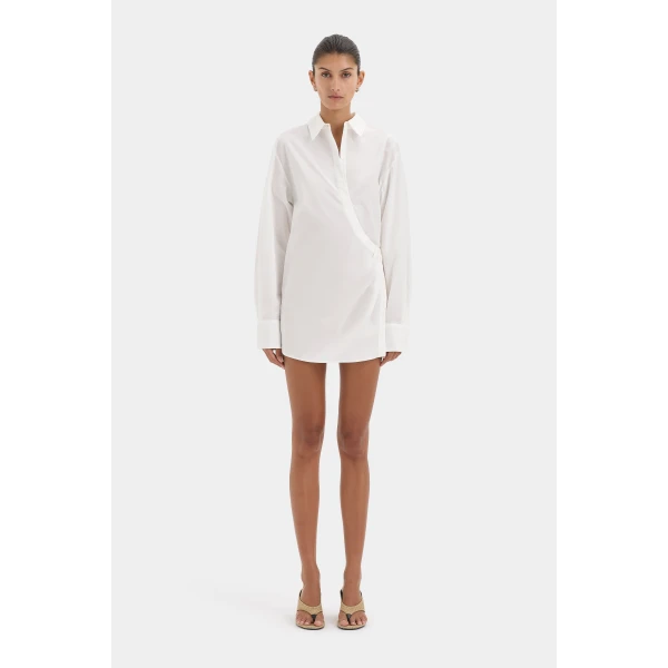 SIR the Label Zaria Shirt Dress in Ivory | Shirtdress | Coveti