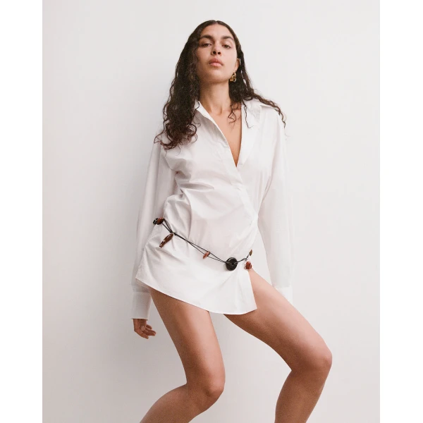 SIR the Label Zaria Shirt Dress in Ivory | Shirtdress | Coveti