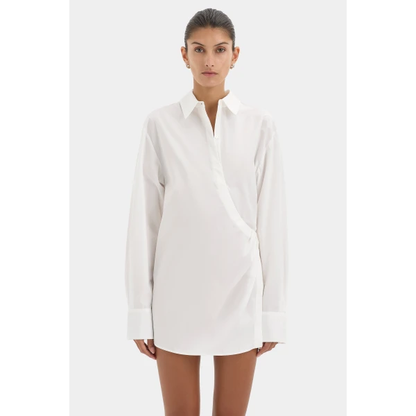 SIR the Label Zaria Shirt Dress in Ivory | Shirtdress | Coveti