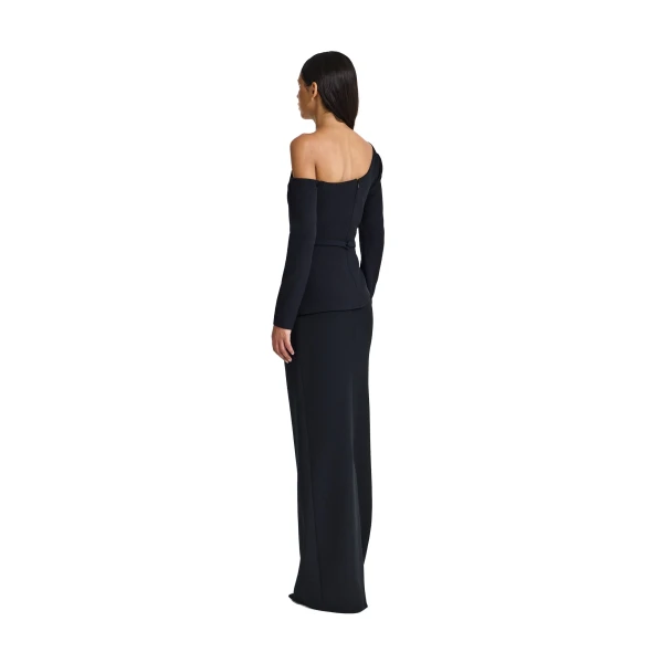 Safiyaa Aime Embroidered Top in Black | Tops | Coveti
