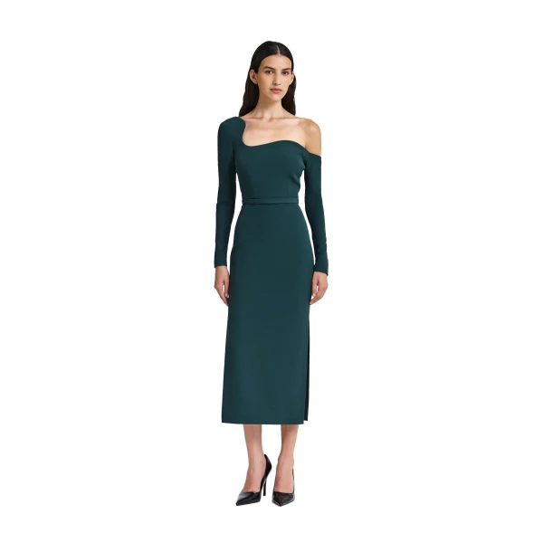 Safiyaa Amia Midi Dress in Darkest Spruce | Midi Dresses | Coveti