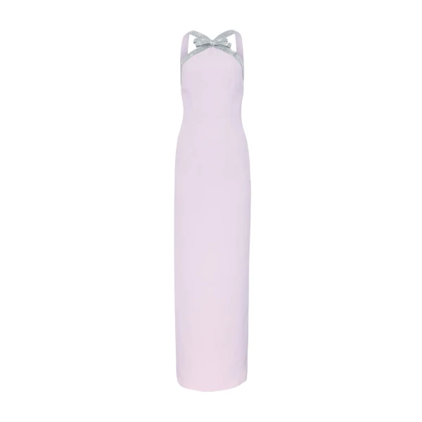 Safiyaa Ardine Embroidered Long Dress in Lilac Snow | Maxi Dresses | Coveti