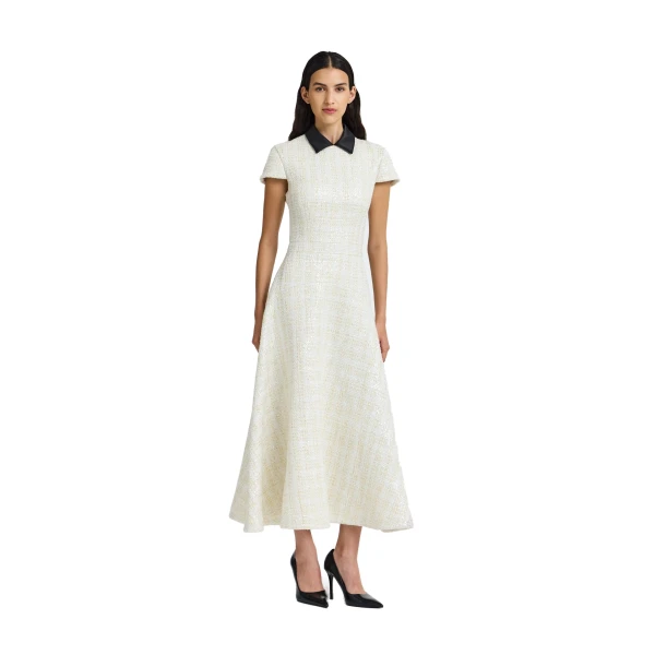 Safiyaa Ascah Midi Dress in Golden Ivory | Midi Dresses | Coveti