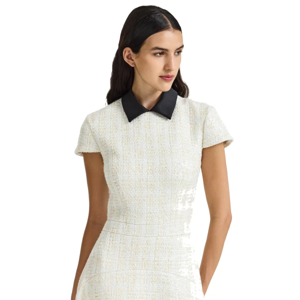 Safiyaa Ascah Midi Dress in Golden Ivory | Midi Dresses | Coveti