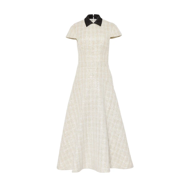 Ascah Midi Dress in Golden Ivory