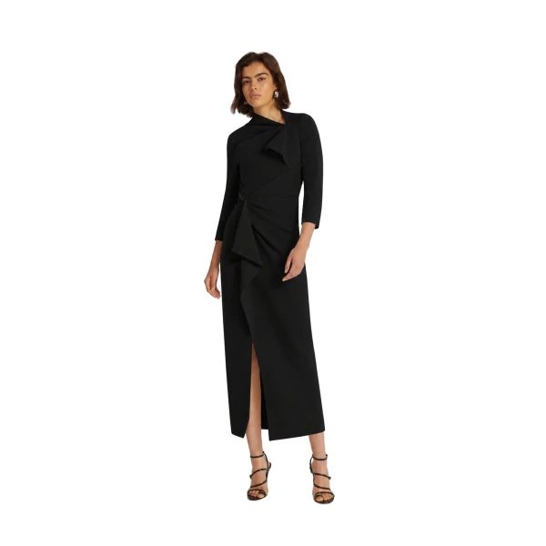 Safiyaa Avery Midi Dress in Black | Midi Dresses | Coveti