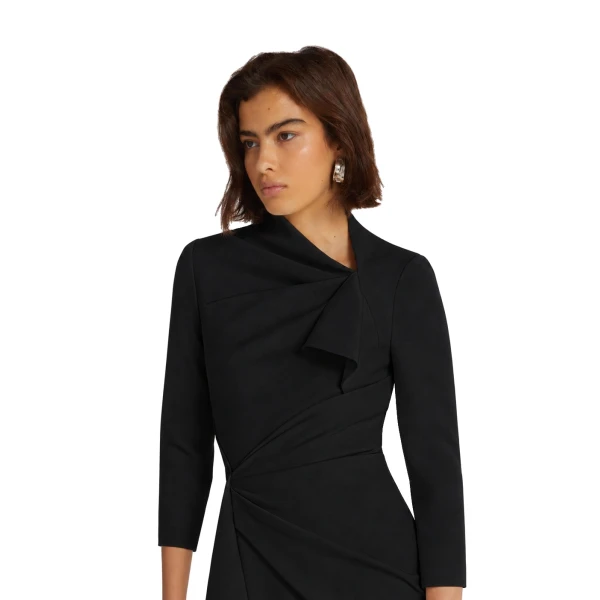 Safiyaa Avery Midi Dress in Black | Midi Dresses | Coveti