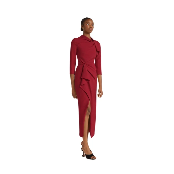 Safiyaa Avery Midi Dress in Rhubarb | Midi Dresses | Coveti