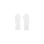 Safiyaa Deja Gloves in Ivory with Crystal Embellishment | Gloves | Coveti