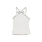Safiyaa Dienna Embroidered Top in Ivory | Tops | Coveti