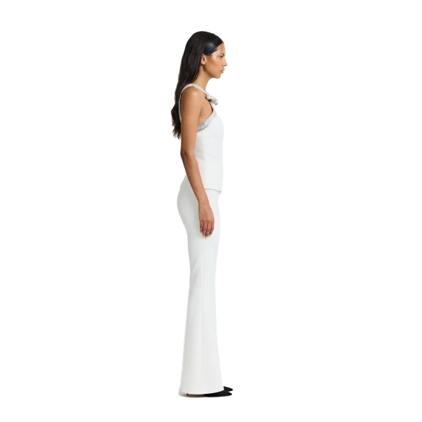 Safiyaa Dienna Embroidered Top in Ivory | Tops | Coveti