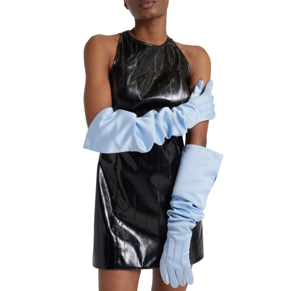 Safiyaa Elda Gloves in Pale Blue | Gloves | Coveti