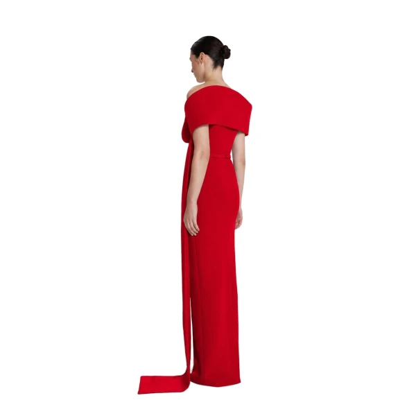 Safiyaa Giorgia Long Dress in Dazzling Red | Maxi Dresses | Coveti