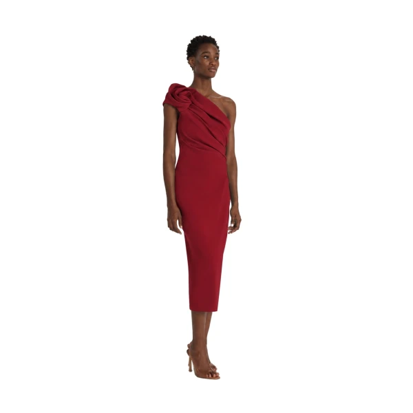 Safiyaa Granalle Midi Dress in Rhubarb | Midi Dresses | Coveti