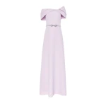 Safiyaa Jahna Embroidered Long Dress in Lilac Snow | Maxi Dresses | Coveti