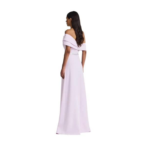 Safiyaa Jahna Embroidered Long Dress in Lilac Snow | Maxi Dresses | Coveti
