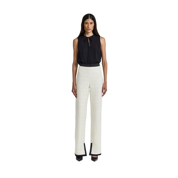 Safiyaa Jeona Trousers in Golden Ivory | Pants | Coveti