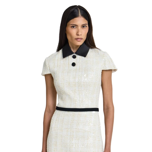 Safiyaa Karoh Short Dress in Golden Ivory | Mini Dresses | Coveti