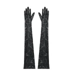 Safiyaa Long Gloves in Black Lace | Gloves | Coveti