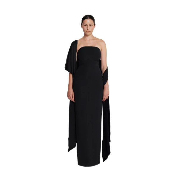 Safiyaa Long Shawl Scarf in Black | Scarves | Coveti
