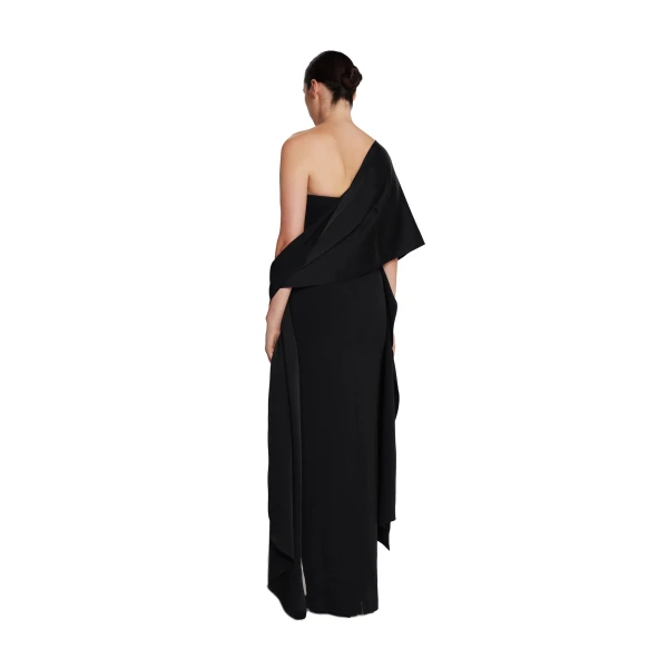 Safiyaa Long Shawl Scarf in Black | Scarves | Coveti