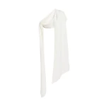 Safiyaa Long Shawl Scarf in Ivory | Scarves | Coveti
