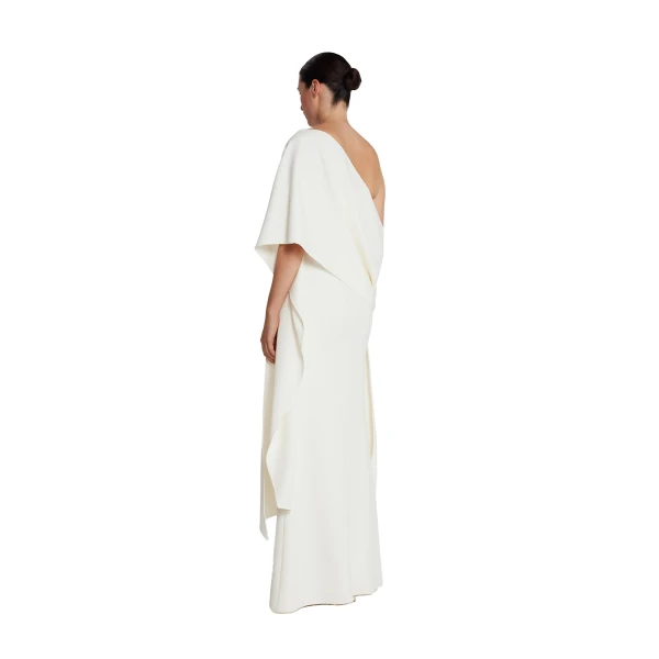 Safiyaa Long Shawl Scarf in Ivory | Scarves | Coveti