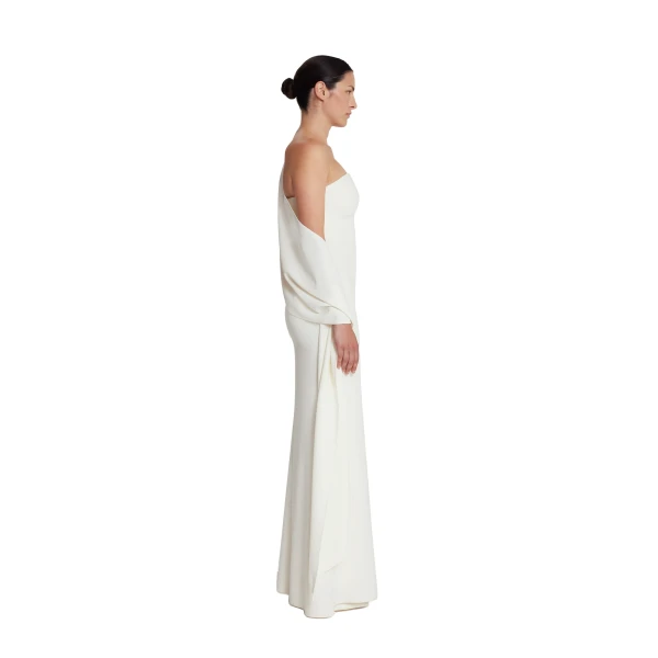 Safiyaa Long Shawl Scarf in Ivory | Scarves | Coveti